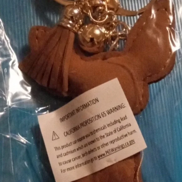 Crystal chiuaua dog purse/bag charm keychain w/ tassel - Picture 7 of 7